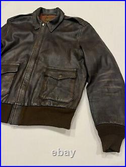 Fivestar Leather Co US Air Force A-2 Flight Bomber Jacket Dark Brown Men Size 40