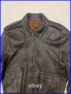 Fivestar Leather Co US Air Force A-2 Flight Bomber Jacket Dark Brown Men Size 40