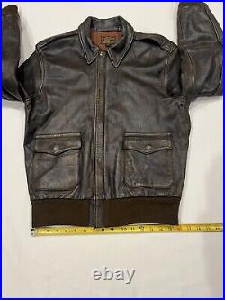 Fivestar Leather Co US Air Force A-2 Flight Bomber Jacket Dark Brown Men Size 40