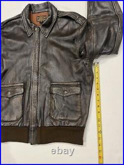 Fivestar Leather Co US Air Force A-2 Flight Bomber Jacket Dark Brown Men Size 40