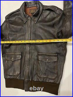 Fivestar Leather Co US Air Force A-2 Flight Bomber Jacket Dark Brown Men Size 40