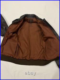 Fivestar Leather Co US Air Force A-2 Flight Bomber Jacket Dark Brown Men Size 40