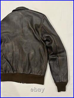 Fivestar Leather Co US Air Force A-2 Flight Bomber Jacket Dark Brown Men Size 40