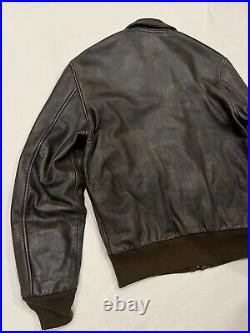 Fivestar Leather Co US Air Force A-2 Flight Bomber Jacket Dark Brown Men Size 40