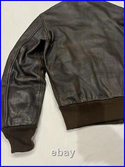 Fivestar Leather Co US Air Force A-2 Flight Bomber Jacket Dark Brown Men Size 40