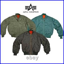 Flight Jacket MA1 Military Army Pilot Air Force Alpha Industries Padded Bomber