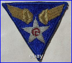 G W Lawrence Collection US Army Air Force 12th Air Force Bullion Patch Inv 30-6