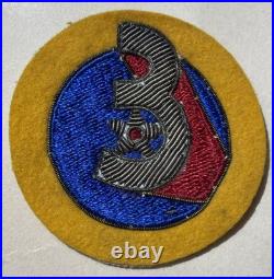 G W Lawrence Collection US Army Air Force 3rd Air Force Bullion Patch Inv 29-5