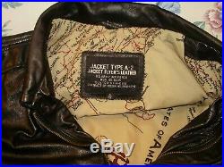 Genuine U. S. Army Air Force A-2 Flyer's Leather Jacket Sz Med Reg Mint Cond