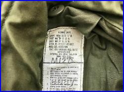 Genuine US Army Olive Green M65 Combat Jacket, XS Short