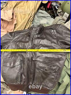 Genuine Us Army Air Force Flyers Men's Leather Type A-2 Flight Jacket Size 42l