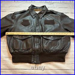 Genuine Us Army Air Force Flyers Men's Leather Type A-2 Flight Jacket Size 46