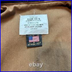 Genuine Us Army Air Force Flyers Men's Leather Type A-2 Flight Jacket Size 46