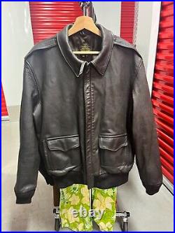 Gibson & Barnes Type A-2 Leather Bomber Jacket Vintage US Army Air Force 48 T