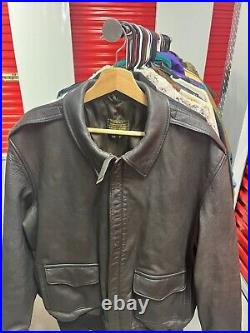 Gibson & Barnes Type A-2 Leather Bomber Jacket Vintage US Army Air Force 48 T