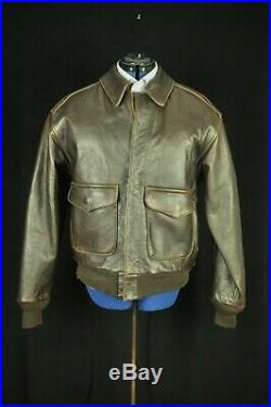 Gorgeous Avirex Type A-2 Brown Leather U. S. Army Air Force Flight Jacket M USA