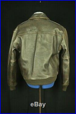 Gorgeous Avirex Type A-2 Brown Leather U. S. Army Air Force Flight Jacket M USA