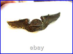 Great Patina, Rarer Sterling Silver Ww2 Navigator Wings, Us Army Air Force