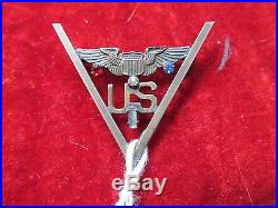 Home front US Army Air Force Victory pin Rhinestone V Pilot Wing US AAF
