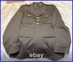 ID'D WW2 US 9th Army Air Corps Air Force Officer Chocolate Brown Jacket Uniform