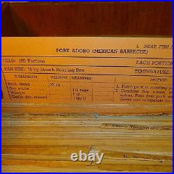 Index of Recipes Armed Forces Recipe Cards 1969 US Army Navy Air Force Marines