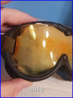 Korea/nato VINTAGE US ARMY AIR FORCES USAAF TYPE B-8 FLYING GOGGLES With LENSES