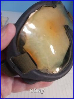 Korea/nato VINTAGE US ARMY AIR FORCES USAAF TYPE B-8 FLYING GOGGLES With LENSES