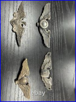LOT Of 10 Original WWII Sterling US Army Military Airforce Sterling Silver Pins