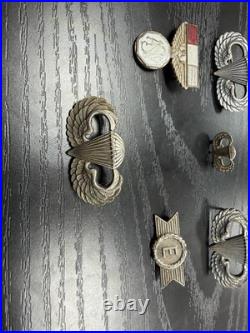 LOT Of 10 Original WWII Sterling US Army Military Airforce Sterling Silver Pins