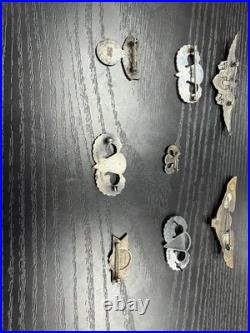 LOT Of 10 Original WWII Sterling US Army Military Airforce Sterling Silver Pins