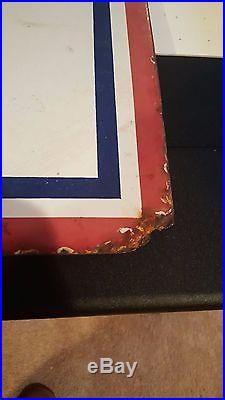 Large Double Sided Porcelain U. S. Army Air Force Recruiting 3 Color Sign