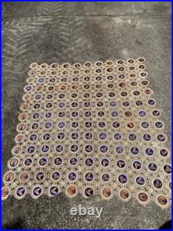 Large Hand Sewn 3 7 14 15th Us Army Air Force WWII Blanket Crochet 143 Patches