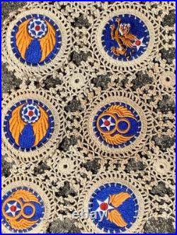 Large Hand Sewn 3 7 14 15th Us Army Air Force WWII Blanket Crochet 143 Patches
