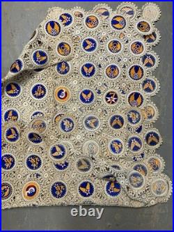 Large Hand Sewn 3 7 14 15th Us Army Air Force WWII Blanket Crochet 143 Patches