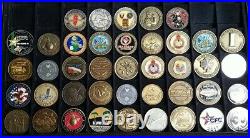 Large Lot of 41 US Military Challenge Coins Tokens ARMY NAVY AIR FORCE MARINES