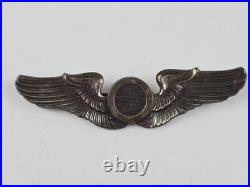 Large WWII US Army Air Force Observer Wings Sterling silver Pin 3.5 length