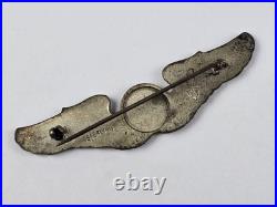 Large WWII US Army Air Force Observer Wings Sterling silver Pin 3.5 length