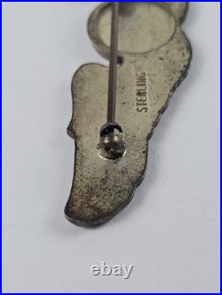 Large WWII US Army Air Force Observer Wings Sterling silver Pin 3.5 length