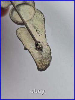 Large WWII US Army Air Force Observer Wings Sterling silver Pin 3.5 length