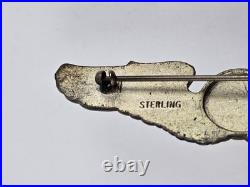 Large WWII US Army Air Force Observer Wings Sterling silver Pin 3.5 length