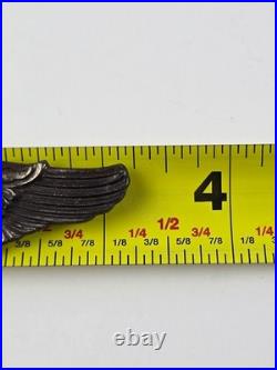 Large WWII US Army Air Force Observer Wings Sterling silver Pin 3.5 length