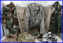 Lot Of Authentic US Military Clothing Army And Air Force With Patches