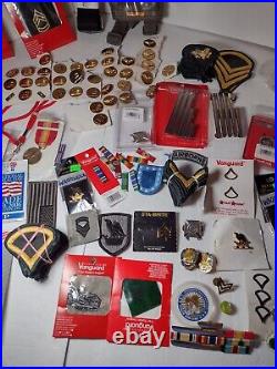 Lot Of US Military Army Air Force Patches Pins Medal Coin Lot Vanguard Etc