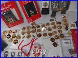 Lot Of US Military Army Air Force Patches Pins Medal Coin Lot Vanguard Etc