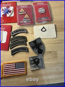 Lot Of US Military Army Air Force Patches Pins Medal Lot Vanguard Etc