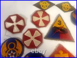 Lot Us Infantry Army Air Force Armored Discharged Emroidered & Felt Patch Lot