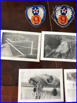 Lot WWII Dog Tags 9th Air Force Patches Photos B-29 At-7 Hondo AAF Mt. Rushmore