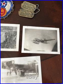 Lot WWII Dog Tags 9th Air Force Patches Photos B-29 At-7 Hondo AAF Mt. Rushmore