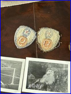 Lot WWII Dog Tags 9th Air Force Patches Photos B-29 At-7 Hondo AAF Mt. Rushmore