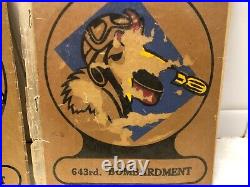 Lot of 2 WW2 US Army Air Corp 643rd Bombardment Emblems